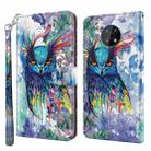 For Nokia G50 3D Painting Pattern Flip Leather Phone Case(Watercolor Owl) - 1