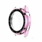 For Huawei Watch 3 Pro Scale Electroplated PC + Tempered Glass Watch Case(Pink) - 1