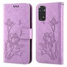 For Xiaomi Redmi Note 11 Pro 4G / 5G Lotus Embossed Flip Leather Phone Case(Purple) - 1