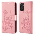 For Xiaomi Redmi Note 11 Pro 4G / 5G Lotus Embossed Flip Leather Phone Case(Pink) - 1