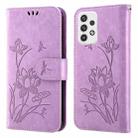 For Samsung Galaxy A13 4G / 5G Lotus Embossed Flip Leather Phone Case(Purple) - 1
