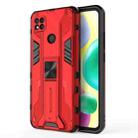 For Xiaomi Redmi 10A Supersonic PC + TPU Shock-proof Phone Case with Holder(Red) - 1