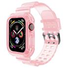Transparent Watch Band For Apple Watch Series 8&7 41mm / SE 2&6&SE&5&4 40mm / 3&2&1 38mm(Transparent Pink) - 1