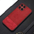 For Honor X8 Shockproof Splicing PU + Cloth Phone Case(Red) - 1