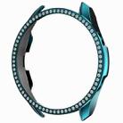 For Samsung Galaxy Watch 3 45mm Single Row Diamond PC Watch Case(Cyan) - 1