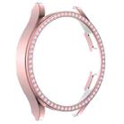 For Samsung Galaxy Watch4 40mm Single Row Diamond Hollowed PC Watch Case(Pink) - 1