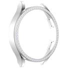 For Samsung Galaxy Watch4 40mm Single Row Diamond Hollowed PC Watch Case(Silver) - 1