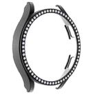 For Samsung Galaxy Watch4 44mm Single Row Diamond Hollowed PC Watch Case(Black) - 1