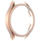 For Samsung Galaxy Watch4 44mm Single Row Diamond Hollowed PC Watch Case(Rose Gold) - 1