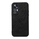 For Xiaomi Mi 12 Lite Accurate Hole Crazy Horse Texture PU Phone Case(Black) - 1