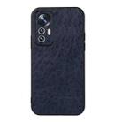 For Xiaomi Mi 12 Lite Accurate Hole Crazy Horse Texture PU Phone Case(Blue) - 1