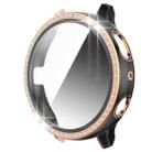 For Samsung Galaxy Watch Active 2 40mm Single Row Diamond Two-color PC+Tempered Glass Watch Case(Black+Rose Gold) - 1