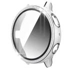 For Samsung Galaxy Watch Active 2 44mm Single Row Diamond Two-color PC+Tempered Glass Watch Case(White+Silver) - 1