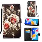 For Xiaomi Redmi Note 11S / Note 11 4G Foreign Colored Drawing Pattern Plain Weave Leather Phone Case(Rose) - 1