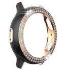For Samsung Galaxy Watch Active 2 40mm Double-Row Diamond Two-color Electroplating PC Watch Case(Black+Rose Gold) - 1