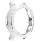 For Samsung Galaxy Watch Active 2 44mm Double-Row Diamond Two-color Electroplating PC Watch Case(White+Silver) - 1