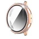 For Samsung Galaxy Watch Active 2 40mm Single Row Diamond Electroplated PC+Tempered Glass Watch Case(Rose Gold) - 1