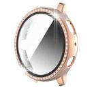 For Samsung Galaxy Watch Active 2 44mm Single Row Diamond Electroplated PC+Tempered Glass Watch Case(Rose Gold) - 1