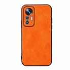 For Xiaomi Mi 12 Lite Accurate Hole Two-color Litchi Texture PU Phone Case(Orange) - 1