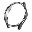 For Samsung Galaxy Watch4 Classic 42mm Single Row Diamond Hollowed PC Watch Case(Black) - 1