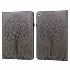 For Lenovo M10 Plus 3rd Gen 10.6 inch Tree & Deer Embossed Leather Tablet Case(Grey) - 1