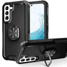 For Samsung Galaxy S22 5G 3 in 1 Ring Holder PC + TPU Phone Case(Black) - 1