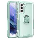 For Samsung Galaxy S21 5G 3 in 1 Ring Holder PC + TPU Phone Case(Mint Green) - 1