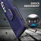 For Samsung Galaxy S21+ 5G 3 in 1 Ring Holder PC + TPU Phone Case(Navy Blue) - 5