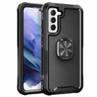 For Samsung Galaxy S21+ 5G 3 in 1 Ring Holder PC + TPU Phone Case(Black) - 1