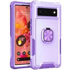 For Google Pixel 6 3 in 1 Ring Holder PC + TPU Phone Case(Purple) - 1