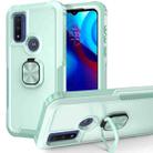 For Motorola Moto G Pure 3 in 1 Ring Holder PC + TPU Phone Case(Mint Green) - 1