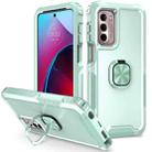 For Motorola Moto G Stylus 4G / 5G 2022 3 in 1 Ring Holder PC + TPU Phone Case(Mint Green) - 1