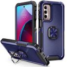 For Motorola Moto G Stylus 4G / 5G 2022 3 in 1 Ring Holder PC + TPU Phone Case(Navy) - 1