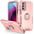 For Motorola Moto G Stylus 4G / 5G 2022 3 in 1 Ring Holder PC + TPU Phone Case(Rose Gold) - 1