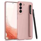 For Samsung Galaxy S22 5G GKK Three Stage Splicing Full Coverage PC Phone Case with Capacitive Pen(Pink) - 1