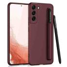 For Samsung Galaxy S22 5G GKK Three Stage Splicing Full Coverage PC Phone Case with Capacitive Pen(Crimson Red) - 1
