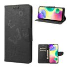For Xiaomi Redmi 10A Butterfly Embossed Leather Phone Case(Black) - 1
