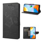 For Xiaomi Redmi 10C Butterfly Embossed Leather Phone Case(Black) - 1