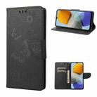 For Samsung Galaxy M23 5G Butterfly Embossed Leather Phone Case(Black) - 1