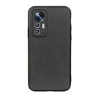 For Xiaomi Mi 12 Lite Accurate Hole Two-color Calf Texture PU Phone Case(Black) - 1