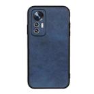 For Xiaomi Mi 12 Lite Accurate Hole Two-color Calf Texture PU Phone Case(Blue) - 1