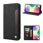 For Xiaomi Redmi 10A Skin Feel Splicing Leather Phone Case(Black) - 1