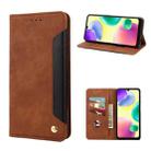 For Xiaomi Redmi 10A Skin Feel Splicing Leather Phone Case(Brown) - 1