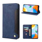 For Xiaomi Redmi 10C Skin Feel Splicing Leather Phone Case(Blue) - 1