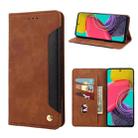 For Samsung Galaxy M53 5G Skin Feel Splicing Leather Phone Case(Brown) - 1