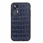 For Xiaomi Mi 12 Lite Fine Hole Crocodile Texture Genuine Leather Phone Case(Blue) - 1