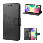 For Xiaomi Redmi 10A Butterfly Flower Pattern Flip Leather Phone Case(Black) - 1