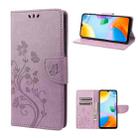 For Xiaomi Redmi 10C Butterfly Flower Pattern Flip Leather Phone Case(Light Purple) - 1