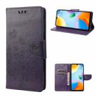 For Xiaomi Redmi 10C Butterfly Flower Pattern Flip Leather Phone Case(Dark Purple) - 1