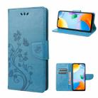 For Xiaomi Redmi 10C Butterfly Flower Pattern Flip Leather Phone Case(Blue) - 1